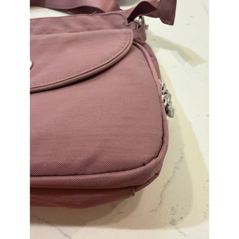 Baggallini Mauve Pink Nylon Crossbody Bag RFID Blocking Travel Purse Adjustable - Picture 5 of 12